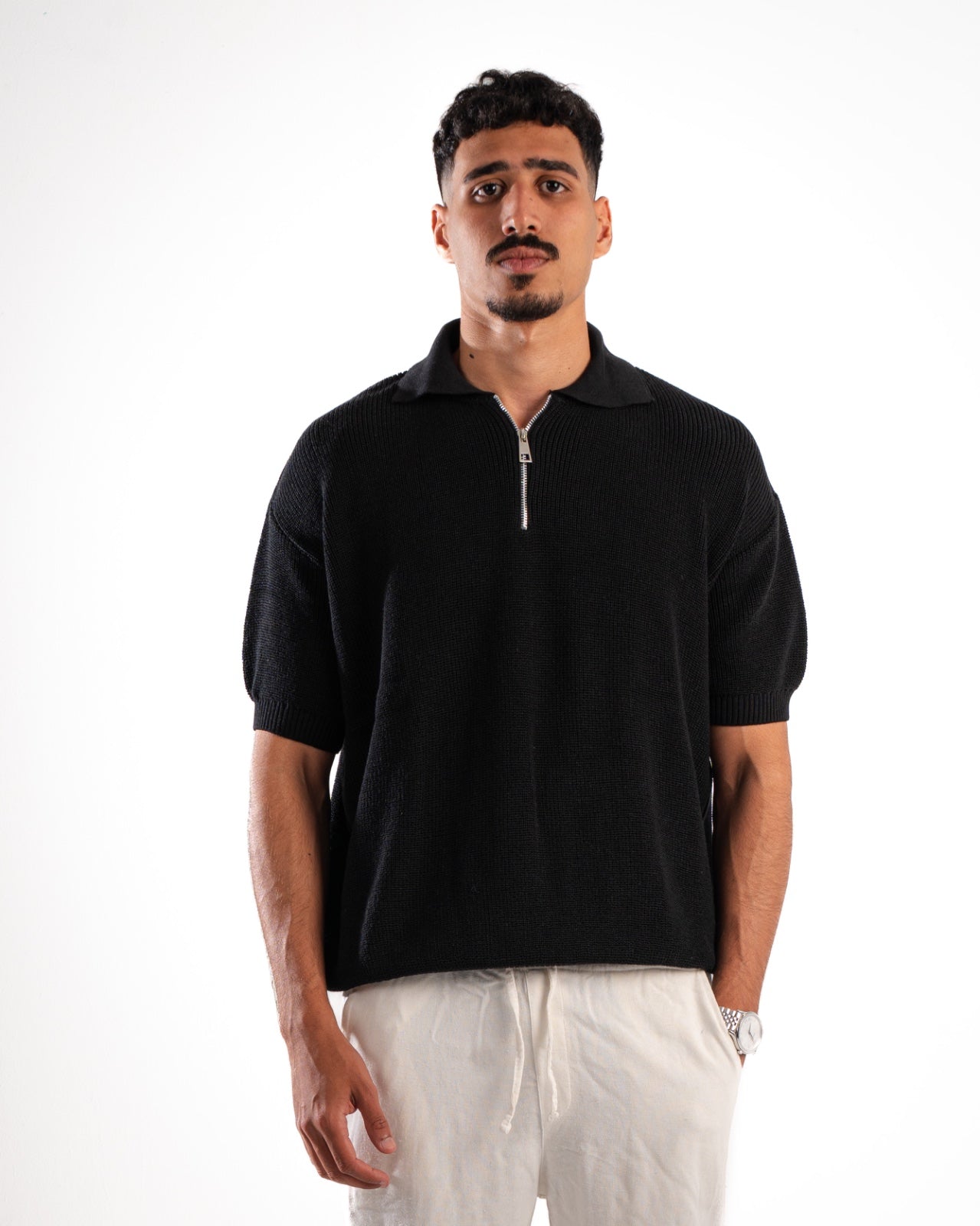 Black Polo Knitted Shirt