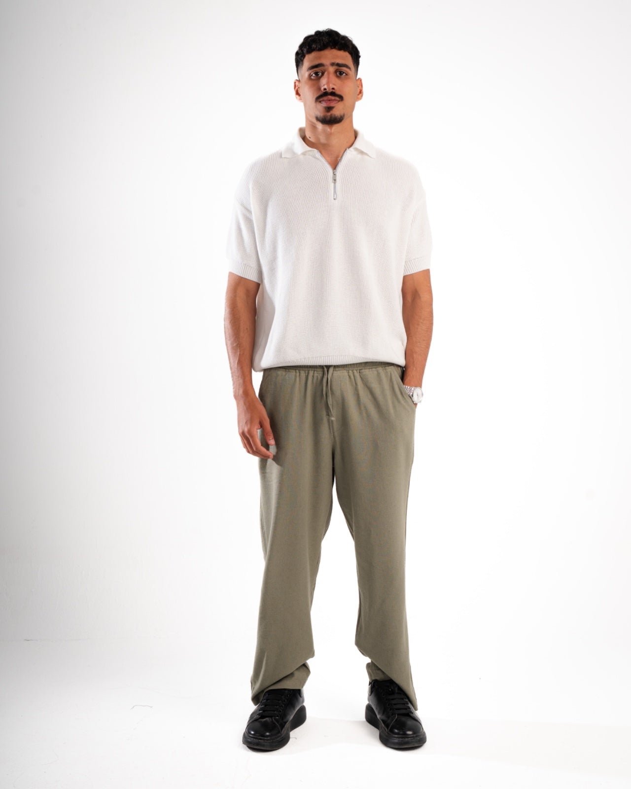 White Polo Knitted Shirt