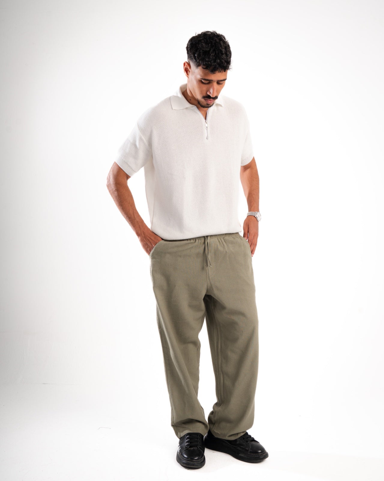 White Polo Knitted Shirt