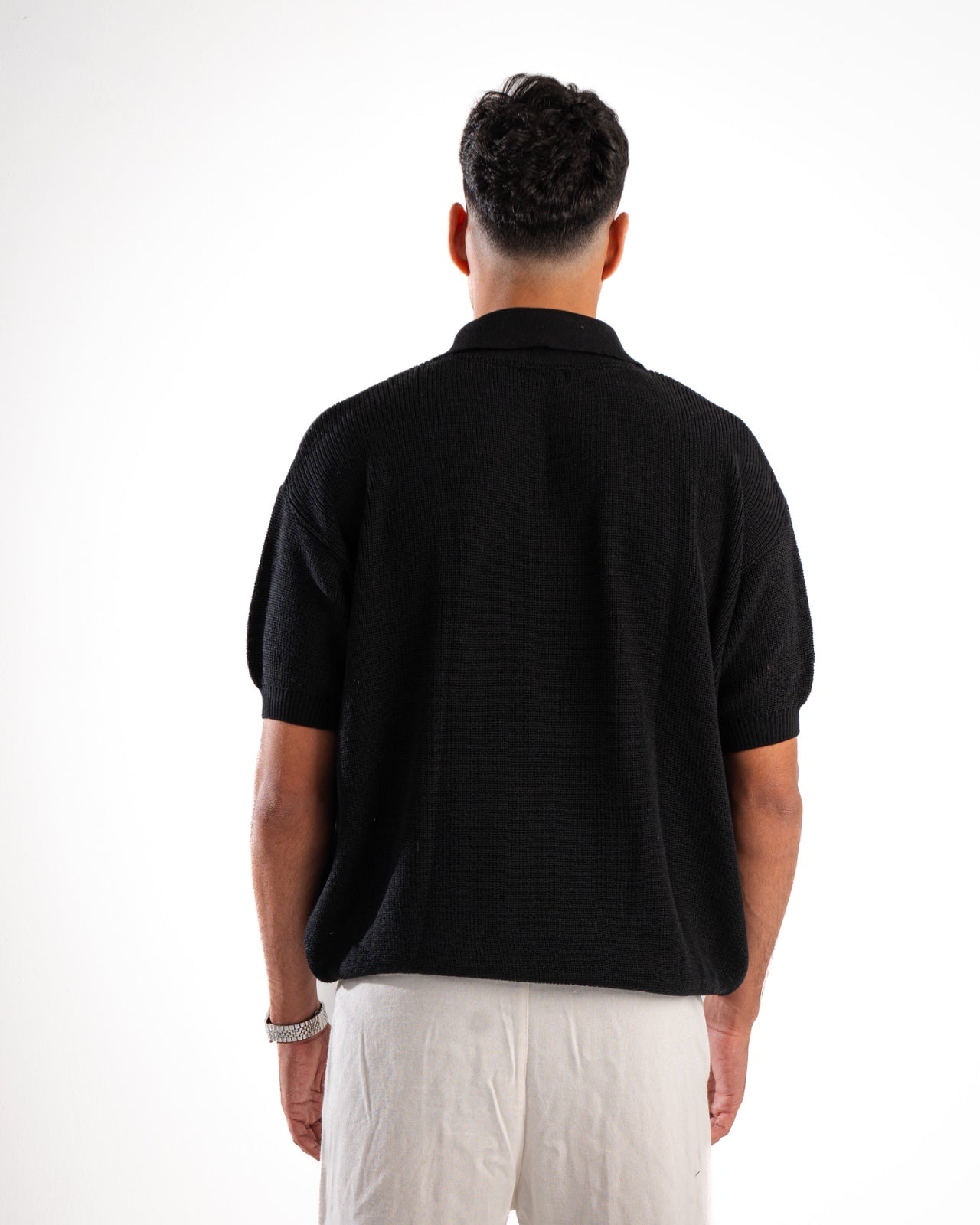 Black Polo Knitted Shirt