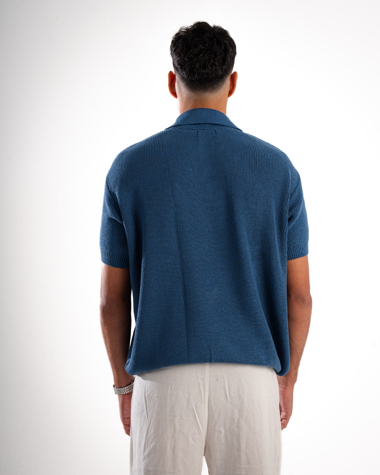 Indigo Polo Knitted Shirt