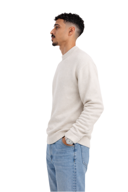 Beige Knitted Sweatshirt