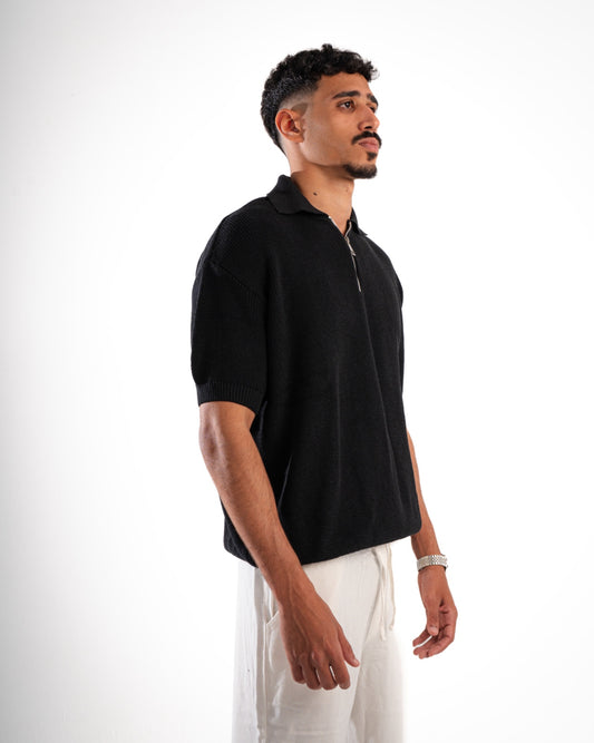 Black Polo Knitted Shirt