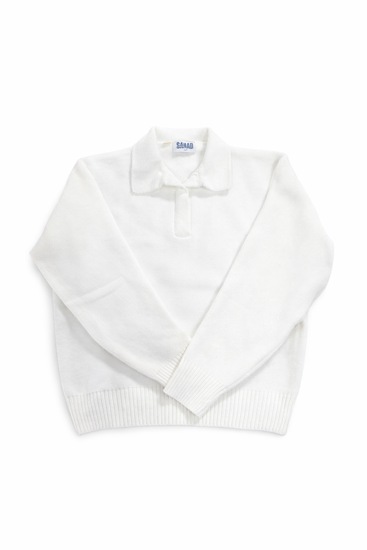 White Knitted Polo