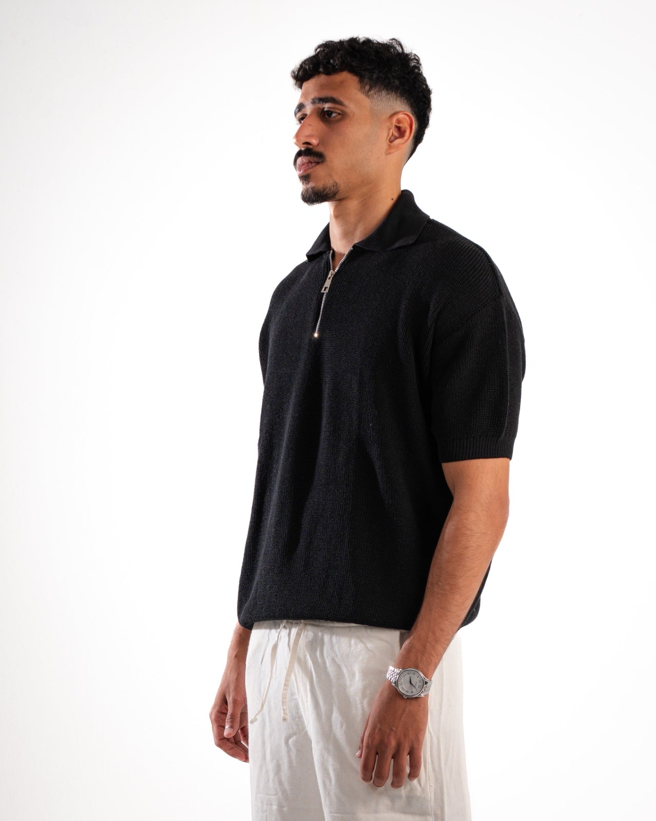 Black Polo Knitted Shirt