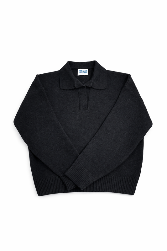 Black Knitted Polo
