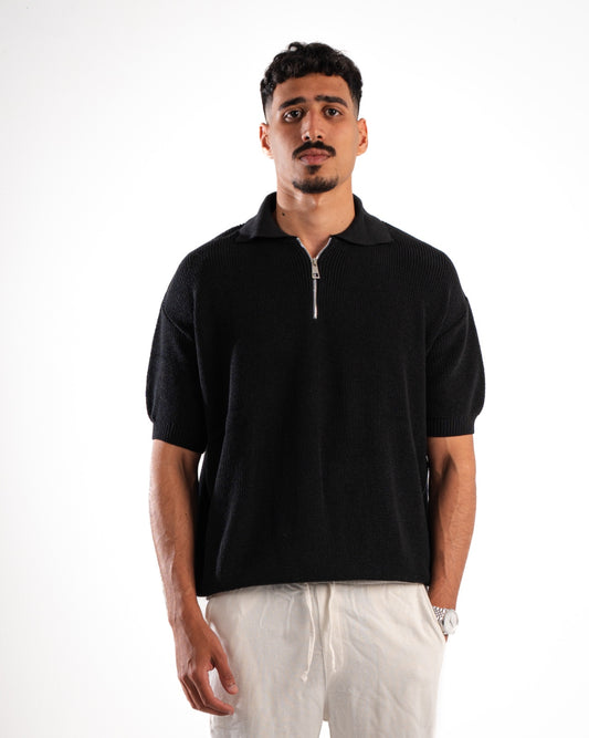 Black Polo Knitted Shirt