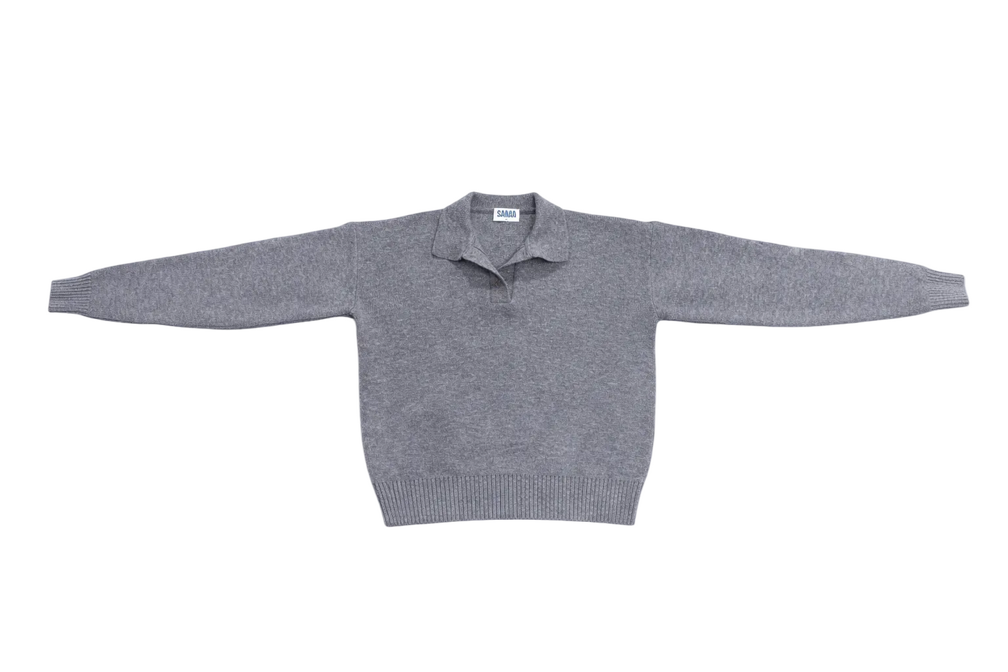 Grey Knitted Polo