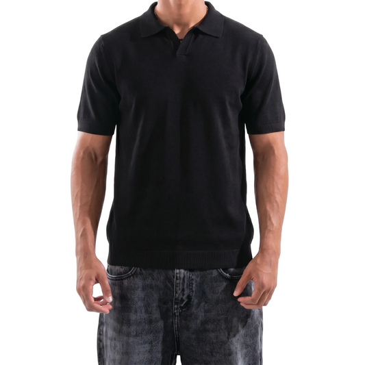 Buttonless knitted polos