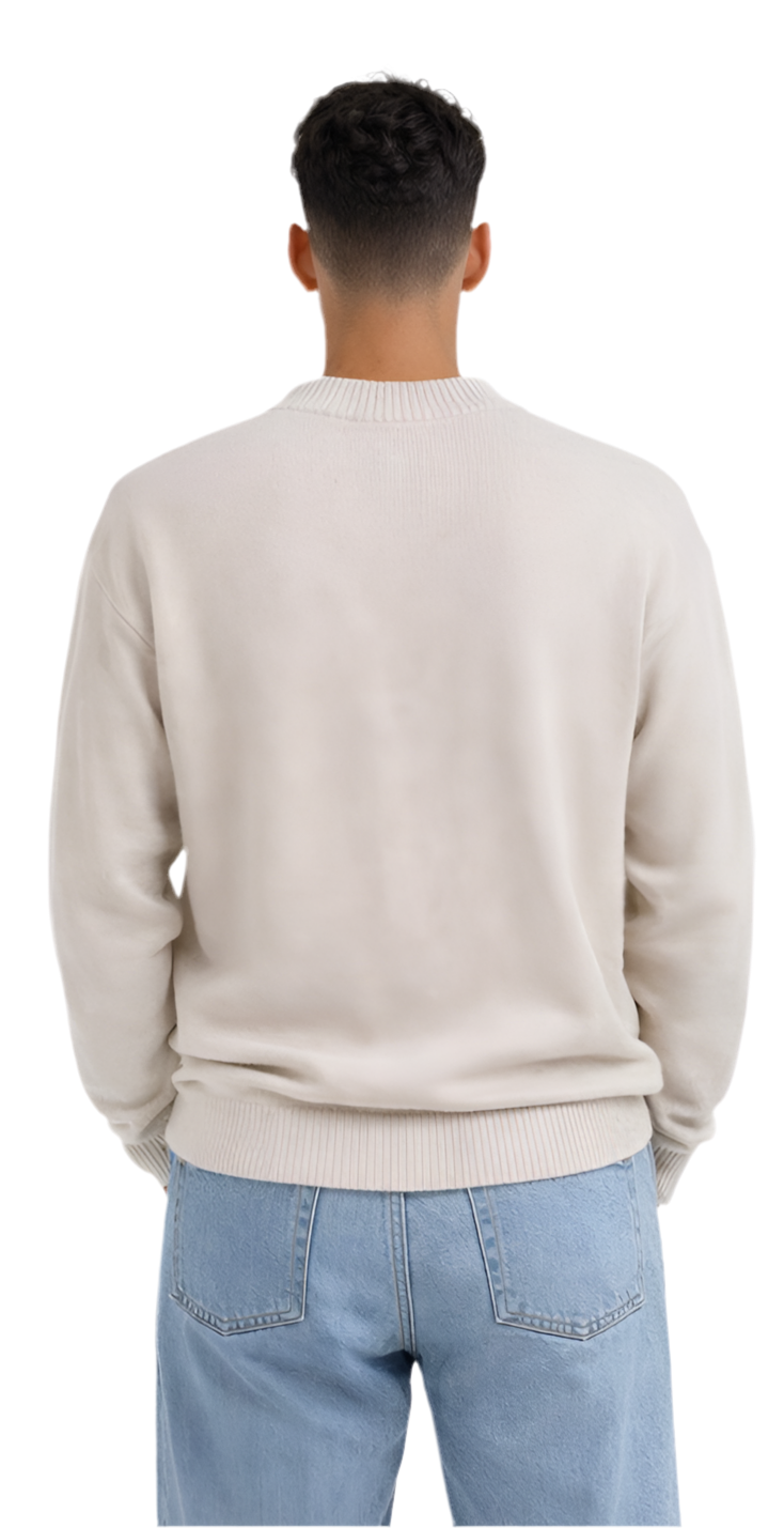 Beige Knitted Sweatshirt