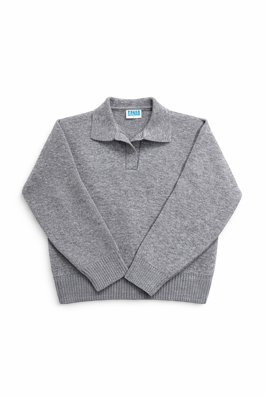 Grey Knitted Polo