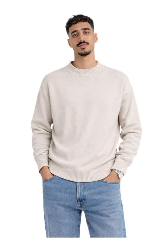 Beige Knitted Sweatshirt